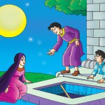 بیژن در چاه گیر کرده و منیژه میخواهد بهش کمک کند