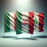 دریک قاب افقی با نسبت تصویر 16 به 9، 3 پرچم ایران و لبنان و حزب الله را میبینیم که پرچم ایران در وسط آن قرار دارد. پرچم ها در یک سوم پایین کادر قرارگرفته اند . نور از کنار به آن ها می تابد و نسیمی ملایم بین پرچم ها در حال وزیدن است.