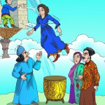 بیژن در چاه افتاده و منیژه و رستم میخواهند او را از چاه بیرون بیاورند