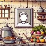 عکس پرتره  آشپزخانه سنتی ایرانی خیلی کم کارتونی باشه و  روی پیشخوان سبزیجات باشه