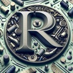 یک لوگو برایم بساز با اسم R H برای محتوای خیاطی مردانه و داخلش ترکیبی از لوازم خیاطی باشد