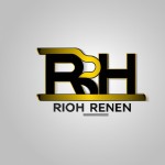 یک لوگو برایم بساز با اسم RH با ترکیب رنگ مشکی طلایی برایم بساز و پایین لوگو بنویس reza hasanzadeh