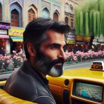 رستم دستان در تاکسی سمند زرد در شیراز