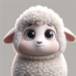 شخصیت کارتونیِ "shaun the sheep" در حالی که رو به دوربین نگاه می‌کنه حالت صورتش جوریه که انگار به یه چیزی مشکوکه