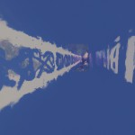 Photo of the word (امتداد ) written in a blue color scheme. In the rough of this word is a sentence (ما امتداد یک راهیم... )