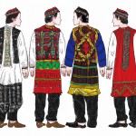 اقوام خوزستانی با لباس لری ، عربی ، بختیاری و دیگر اقوام در حالی که دست در دست هم استاده اند که نمادی از همدلی باشد با جزییات زیاد و کارکتر ها همه مرد باشند