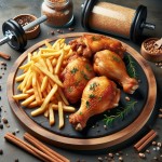 یه عکس ران و شنیسل مرغ می‌خوام که جلب توجه بکنه برای مغازه پروتئینی