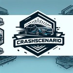 یک لوگو ماشینی که متن داخل پارانتز درونش بزرگ نوشته شده باشد بساز (CRASHSCENARIO)