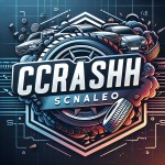 یک لوگوی حرفه‌ای و مدرن برای کانالی درباره ماشین‌ها با نام 'Crash Scenario' متن به صورت بزرگ و فانتزی با فونت اسپرت طراحی شود. پس‌زمینه شامل عناصر مرتبط با خودرو، مانند تایرهای دودزا، خطوط سرعت، یا تصادف و سرعت باشد.