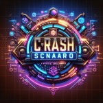 یک لوگوی حرفه‌ای و مدرن با تم تکنولوژی و هوش مصنوعی. متن 'Crash Scenario' به صورت بزرگ و فانتزی نوشته شود، با فونت  نئونی. پس‌زمینه دارای جلوه‌های دیجیتالی، نورپردازی آبی و بنفش، و جزئیات مرتبط با هوش مصنوعی باشد. سبک طراحی سه‌بعدی ی