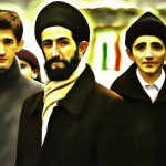 جوانانی ایرانی پشت سر امام خمینی