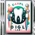 بلنک دندان پزشکی پس زمینه نام carpel digi lab در وسط بلنک با رنگ پر رنگ تر