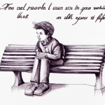 یک پسر که تنها روی تاب نشسته است.گوشه تصویر نوشته شده : تو از هرجا بری به من خواهی رسی