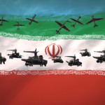 یک سپاه بزرگ ایرانی با پرچم ایران که به سمت ترکیه و اسرائیل یورش میبرند