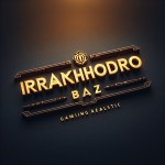 یک لوگو گیمینگ ماشینی بساز که متن irankhodro baz با حروف بزرگ رویش نوشته شده باشد