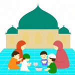 عکس افطاری مادران و کودکان در مسجد