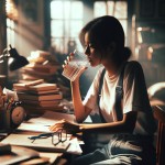 دانش آموز در حال نوشیدن آب