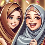 دختران محجبه چادری با لبخند در عید نو روز ایران