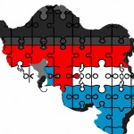 نقشه ایران با طرح گرافیکی خاص به صورت پازل دراومده