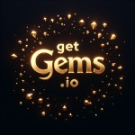 عبارت انگلیسی Getgems.io رابصورت طلایی رنگ و با پس زمینه مشکی تولید کن
