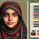 یه عکس پرتره از یه دختر با حجاب عراقی