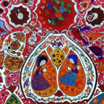 یه نقاشی سنتی ایرانی از بهلول در بازار