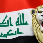 عکس پرچم عراق در کنار شیر