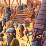 یک تصویر سازی کارتونی از تخت جمشید ایجاد کن