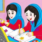 تصویر از دانش آموزان کلاس اول دختر ایرانی درحال کار کردن گروهی را برایم بفرست