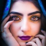 تصویر یک دختر زیبا ی ایرانی با چشمای بنفش