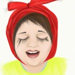 عکس یک دختر بچه ی فلسطینی در حال خنده و چهره ای شاد