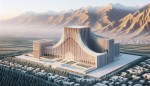 نما ساختمانی برام طراحی کن طول اون 186 متر ارتفاع 14  اون در مرکز استان چهارمحال بختیار هست می خوام الهام گرفته سنت های اون استان باشه
