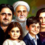 روحانی جوان عمامه سفید با خانواده