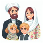 خانواده روحانی 4 نفر پدر معمم (عمامه سفید) ایرانی باشد عمامه ایراانی باشد ریش متوسط جو گندمی داشته باشد مادر چادر گل دار + پسر بچه با موی زرد + دختر با روسری رنگی + شاد باشند