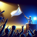 دستانی که پرچم سفید تسلیم را بالا گرفته