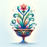 قاب نازک گل گلی فانتزی رنگی رنگی