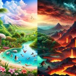 حالا نصبت به عکس قبل بهشت را در کنار جهنم به همین زیبایی ترسیم کن