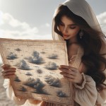مادر که نقشه ابران را در اغوش گرفته