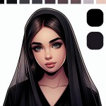 تصویر کارتونی دختر با چادر مشکی می خواهم