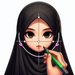 تصویر کارتونی دختر محجبه با چادر مشکی می خواهم
