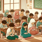 نماز خواندن دانش آموزان ایرانی در مدرسه