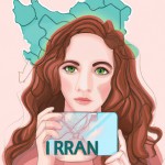 یه دختر زیبا با موهای باز که نقشه ایران رو بغل کرده برای بک گراند گوشی