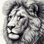 حیوان شیر خطی بدون رنگ