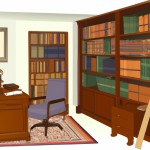دفتر کار وکیل با کتاب خونه