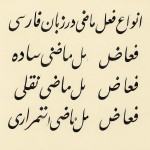 انواع فعل ماضی در زبان فارسی با خط خوش