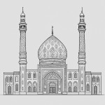یک مسجد شیعی مثل جمکران در بک طوسی به صورت خطی بساز