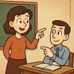 یک نفر که در همان کلاس درس بوده است بعدها که بزرگ می‌شود از این کار خانم معلم درس می‌گیرد و همیشه در ذهن آن باقی می‌ماند این تصویر به صورت کارتونی باشد