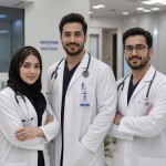 عکس سه نفر پزشک در پزشکی صانپن
