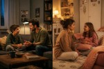 یک فضای صمیمی از صحبت پسر ۱۰ ساله با پدر ۳۰ ساله و یک فضای صمیمی از صحبت یک دختر ۱۰ ساله با مادر ۳۰ ساله در دو فضای مجزا اما در یک قاب درست کن
